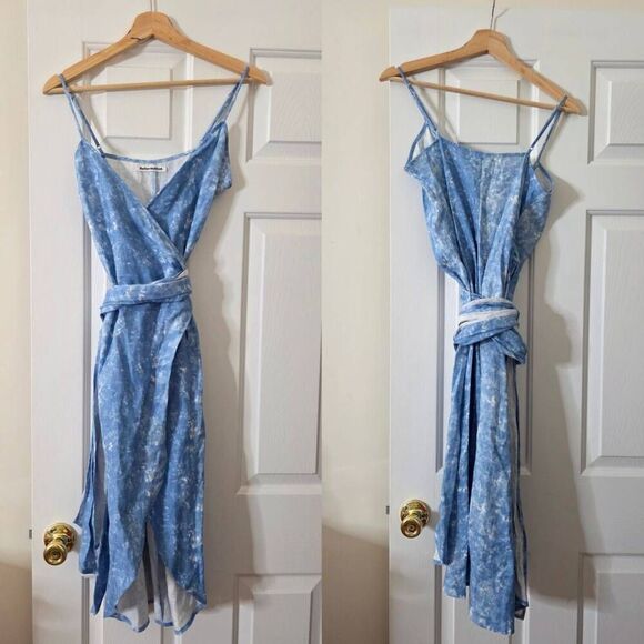 Reformation Court Linen Wrap Dress Sz XS NWOT - Picture 3 of 13